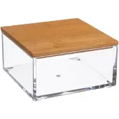 5 Five Aufbewahrungsbehälter mit Bambusdeckel 9,5x9,5 cm Five - Selena - Transparent - Mit Deckel