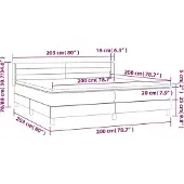 vidaXL Boxspringbett mit Matratze Taupe 200x200 cm Stoff