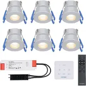 HOFTRONIC™ LED Einbaustrahler Milano Mini 3W 200lm 2700K IP65 Edelstahl 6er Set