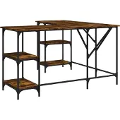 vidaXL Schreibtisch Räuchereiche 139x139x75 cm Holzwerkstoff