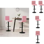 vidaXL Barhocker 2 Stk. Rosa Samt - Barhocker