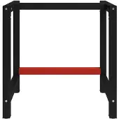 The Living Store Werkbankgestell Metall 80x57x79 cm Schwarz und Rot