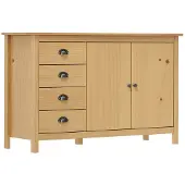 vidaXL Sideboard Hill Honigbraun 130x40x80 cm Massivholz Kiefer