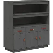 vidaXL Highboard Grau 100x40x108,5 cm Massivholz Kiefer