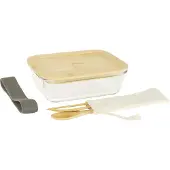Pebbly Lunchbox mit Besteckset Holz 1L
