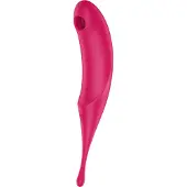 Satisfyer TWIRLING PRO Vibrator mit Klitorisstimulator Red 19,9 cm