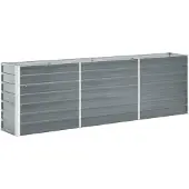 vidaXL Hochbeet Verzinkter Stahl 240x40x77 cm Grau