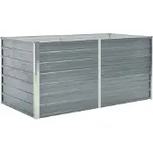 vidaXL Hochbeet 160 x 80 x 77 cm Verzinkter Stahl Grau