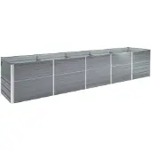 vidaXL Garten-Hochbeet Verzinkter Stahl 400x80x45 cm Grau