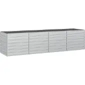 vidaXL Garten-Hochbeet 320x80x77 cm Verzinkter Stahl Silber