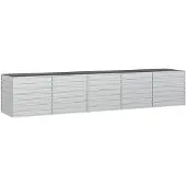 vidaXL Garten-Hochbeet 400x80x77 cm Verzinkter Stahl Silber