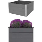 vidaXL Garten-Hochbeet WPC 100 x 100 x 54 cm Grau
