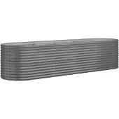 vidaXL Hochbeet Verzinkter Stahl 296x80x68 cm Grau