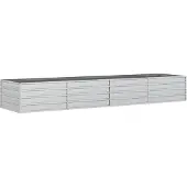 vidaXL Garten-Hochbeet 320x80x45 cm Verzinkter Stahl Silber