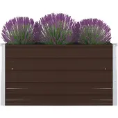 vidaXL Hochbeet 100 x 100 x 45 cm Verzinkter Stahl Braun