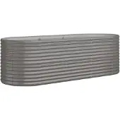 vidaXL Hochbeet Verzinkter Stahl 224x80x68 cm Grau