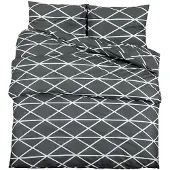 vidaXL Bettwäsche-Set Grau 135x200 cm Baumwolle