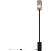 QAZQA Art Deco Stehleuchte Schwarz mit Rauchglas Rid