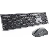 Dell Pro Plus-Tastatur und -Maus – KM7321W - spanisch (QWERTY), Volle Größe (100%), Kabellos, RF Wireless + Bluetooth, QWERTY, Grau, Titan, Maus enthalten