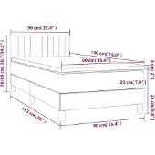 vidaXL Boxspringbett mit Matratze Schwarz 90x190 cm Stoff