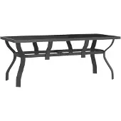 vidaXL Gartentisch Grau und Schwarz 180x80x70 cm Stahl und Glas