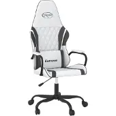 vidaXL Gaming-Stuhl mit Massagefunktion Weiß und Schwarz Kunstleder