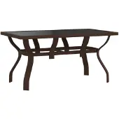 vidaXL Gartentisch Braun und Schwarz 140x70x70 cm Stahl und Glas