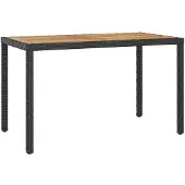 vidaXL Gartentisch Schwarz und Braun 123x60x74 cm Massivholz Akazie
