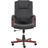 Beliani Bürostuhl Schwarz Echtleder Massagefunktion Heizfunktion Wippmechanik modern