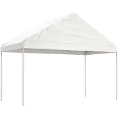 vidaXL Pavillon mit Dach Weiß 4,08x2,23x3,22 m Polyethylen