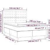 vidaXL Boxspringbett Matratze Cappuccino-Braun 140x190cm Kunstleder