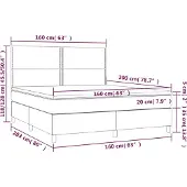 vidaXL Boxspringbett mit Matratze Schwarz 160x200 cm Samt