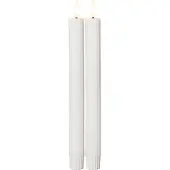 Star Trading LED Wachskerze Flamme Stripe in Weiß 2er-Set 0,02W
