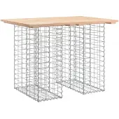 vidaXL Gartentisch aus Gabionen 100x70x72 cm Massivholz Kiefer