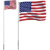 vidaXL Flagge der Vereinigten Staaten mit Mast 5,5 m Aluminium