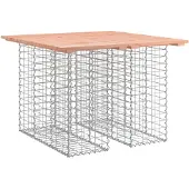 vidaXL Gartentisch aus Gabionen 100x102x72 cm Massivholz Douglasie