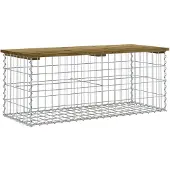 vidaXL Gartenbank aus Gabionen 103x44x42 cm Kiefernholz Imprägniert