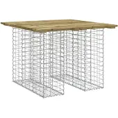 vidaXL Gartentisch aus Gabionen 100x102x72 cm Kiefernholz Imprägniert