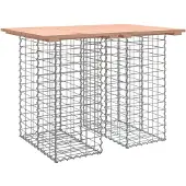 vidaXL Gartentisch aus Gabionen 100x70x72 cm Massivholz Douglasie