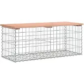 vidaXL Gartenbank aus Gabionen 103x44x42 cm Massivholz Douglasie