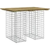 vidaXL Gartentisch aus Gabionen 100x70x72 cm Kiefernholz Imprägniert