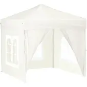 vidaXL Partyzelt Faltbar mit Seitenwänden Creme 2x2 m