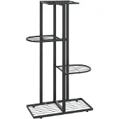 vidaXL - Blumenständer - mit - 4 - Schichten - 43x22x76 - cm - Metall - schwarz