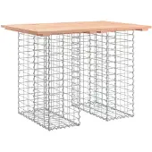 vidaXL Gartentisch aus Gabionen 100x70x72 cm Massivholz Douglasie