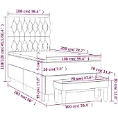 vidaXL Boxspringbett mit Matratze Dunkelbraun 100x200 cm Stoff