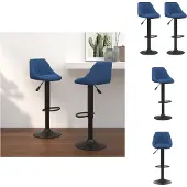 vidaXL Barhocker 2 Stk. Blau Samt - Barhocker
