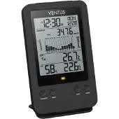Ventus Funk-Regenmesser W140 mit Basisstation, Niederschlag, Temperatur, Luftfeuchte, 868 MHz