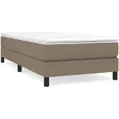 vidaXL Boxspringbett mit Matratze Taupe 80x200 cm Stoff
