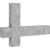 vidaXL 5-tlg. Wohnwand Betongrau Holzwerkstoff