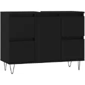 The Living Store Badschrank Schwarz 80x33x60 cm Holzwerkstoff